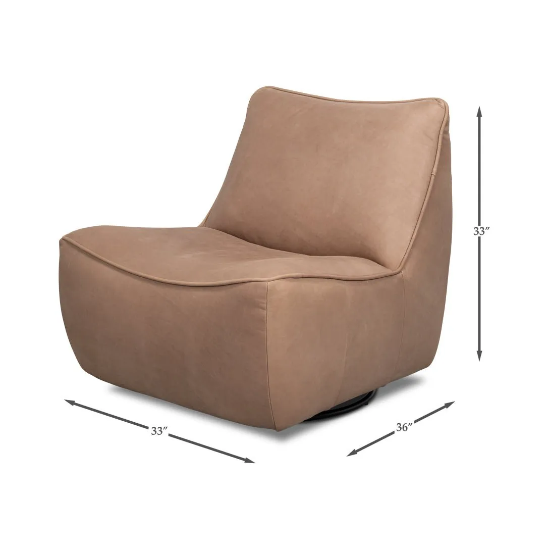 Leather Swivel Slipper Chair