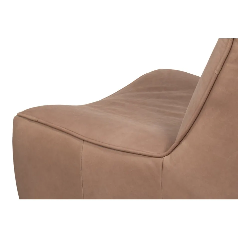 Leather Swivel Slipper Chair