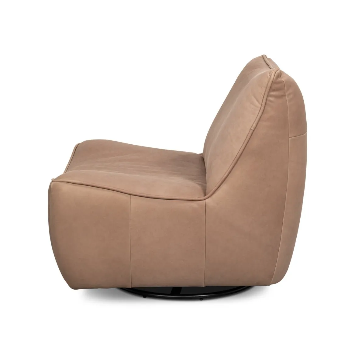 Leather Swivel Slipper Chair