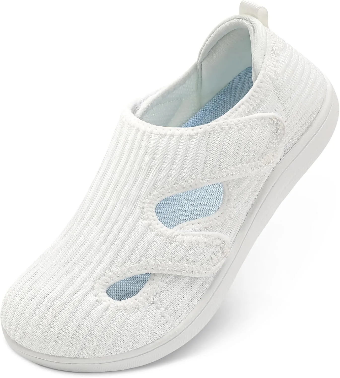 LeIsfIt Diabetic Shoes for Women Adjustable Extra Wide Barefoot Walking Shoes for Swollen Arthritis Edema Feet Wide Width Zero Drop Sole