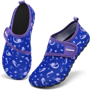 Limberun Kids Water Shoes Boys Girls Barefoot Non-Slip Beach Swim Lightweight Quick Dry Aqua Pool Shoe Walking Socks for Toddler Mermaid 12-13