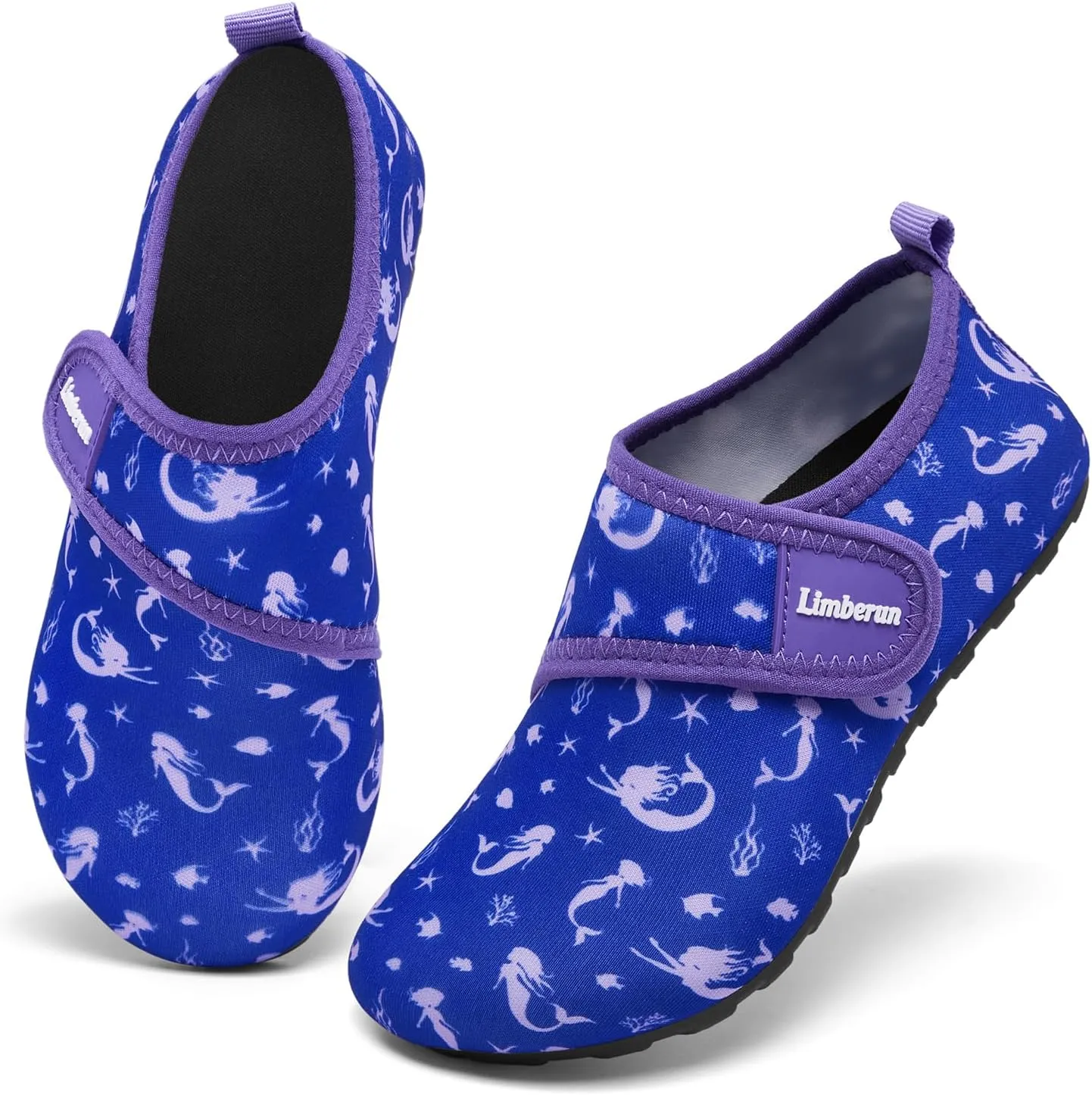 Limberun Kids Water Shoes Boys Girls Barefoot Non-Slip Beach Swim Lightweight Quick Dry Aqua Pool Shoe Walking Socks for Toddler Mermaid 12-13