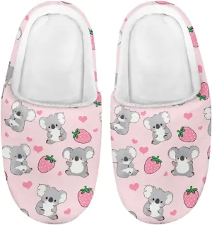 Little Girls Slippers Indoor Comfort Cute Pattern Size 9-15 White
