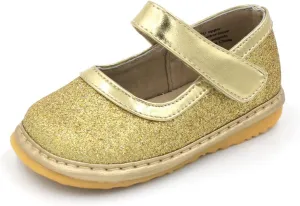Little Mae's Boutique Mary Jane Squeaky Shoes for Toddler Girls, Ideal Walking Shoes with Removable Squeaker and Adjustable Strap - Soft Sole Shoes for Little Girls