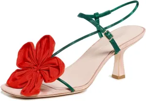 Loeffler Randall Women's Frank Flower Applique Heeled Sandals