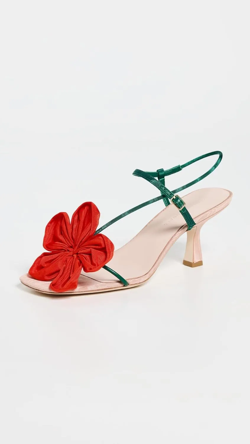 Loeffler Randall Women's Frank Flower Applique Heeled Sandals