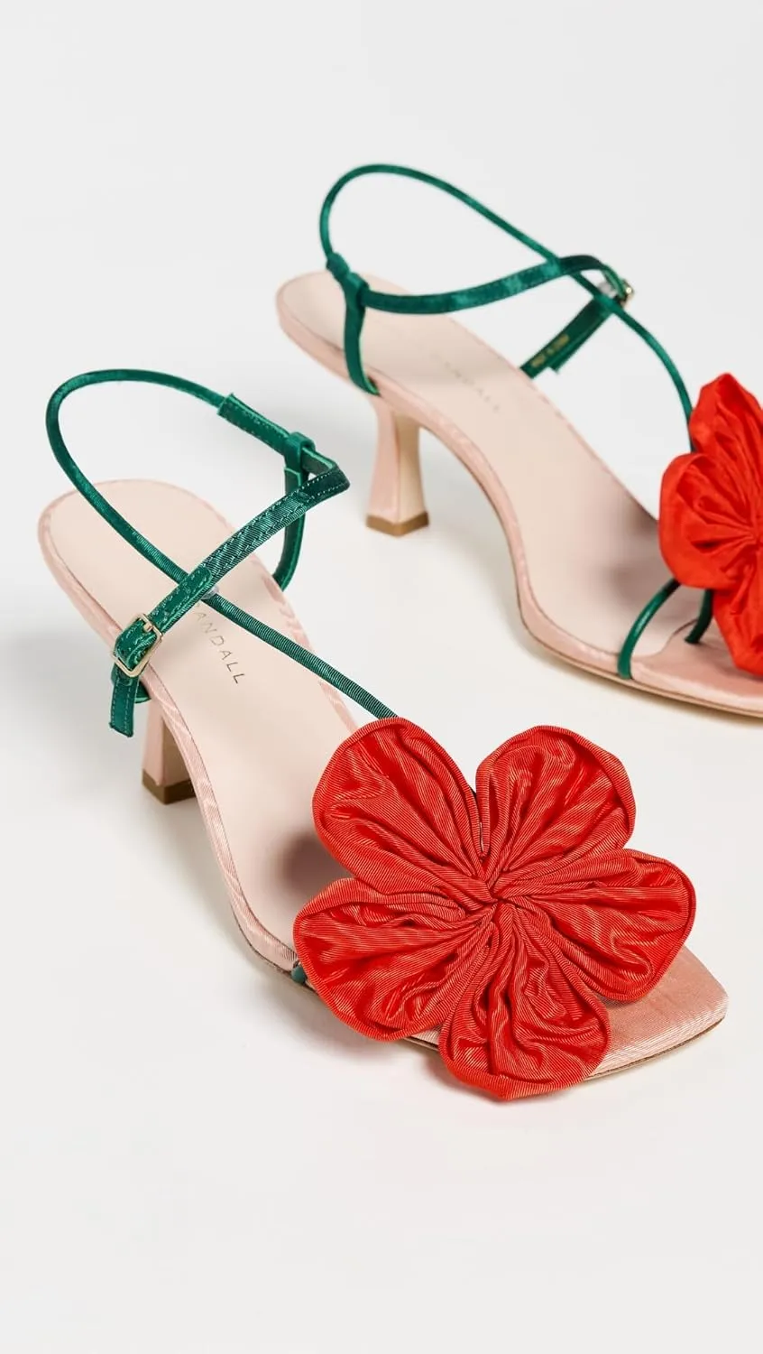 Loeffler Randall Women's Frank Flower Applique Heeled Sandals