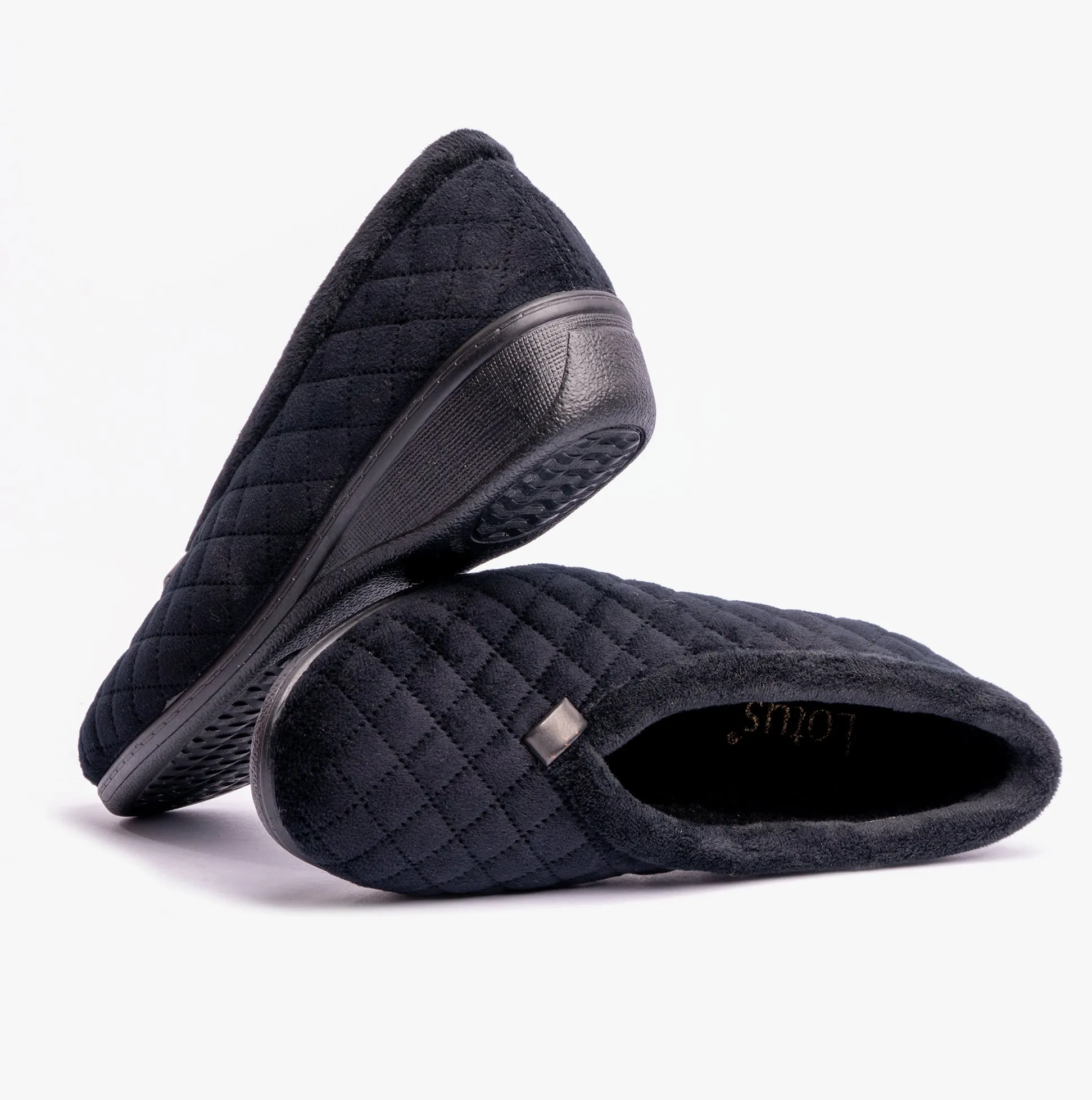 Lotus EADIE Womens Slippers Black