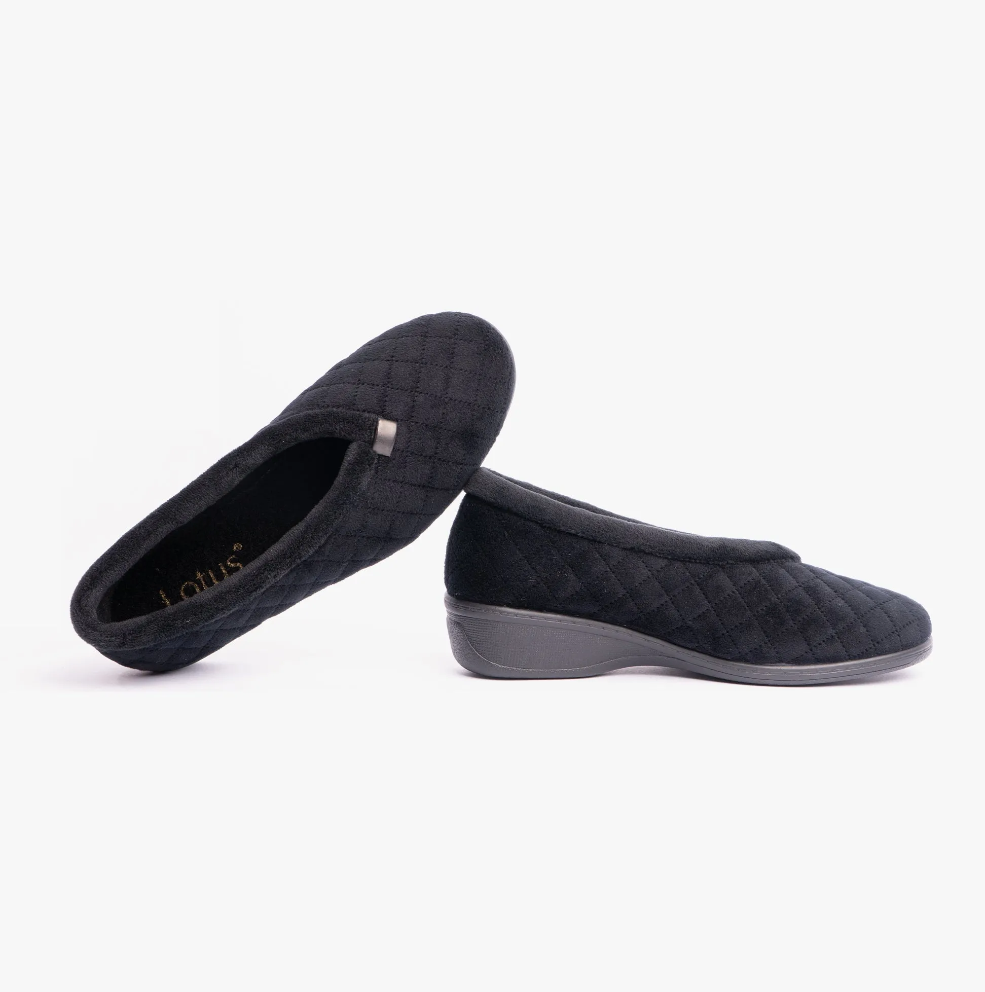 Lotus EADIE Womens Slippers Black