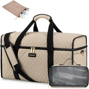 LOVEVOOK Travel Duffle Bag, Weekender Bags For Women, Carry On Duffel Bags For Airplanes, Overnight Bag With Toiletry Bag, Hospital Bag for Labor and Delivery, Yoga Gym Bag with Wet Pocket, 3Pcs Set