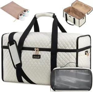 LOVEVOOK Travel Duffle Bag, Weekender Bags For Women, Carry On Duffel Bags For Airplanes, Overnight Bag With Toiletry Bag, Hospital Bag for Labor and Delivery, Yoga Gym Bag with Wet Pocket, 3Pcs Set