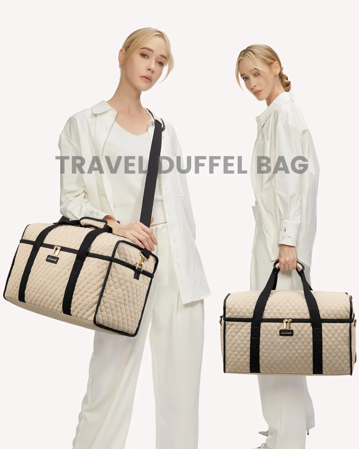 LOVEVOOK Travel Duffle Bag, Weekender Bags For Women, Carry On Duffel Bags For Airplanes, Overnight Bag With Toiletry Bag, Hospital Bag for Labor and Delivery, Yoga Gym Bag with Wet Pocket, 3Pcs Set