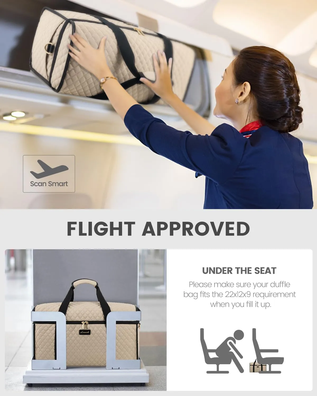 LOVEVOOK Travel Duffle Bag, Weekender Bags For Women, Carry On Duffel Bags For Airplanes, Overnight Bag With Toiletry Bag, Hospital Bag for Labor and Delivery, Yoga Gym Bag with Wet Pocket, 3Pcs Set
