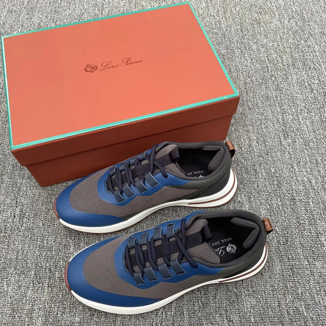 LP BRUNELLO SNEAKERS MULTI-GRAY AND NAVY MESH CALFSKIN