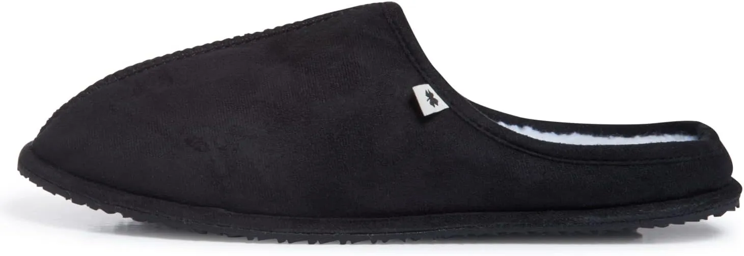 Lucky Brand Mens Microsuede Memory Foam Sherpa Clog Slippers, Warm Fuzzy Bedroom Slipper, Comfortable Indoor Outdoor House Shoes