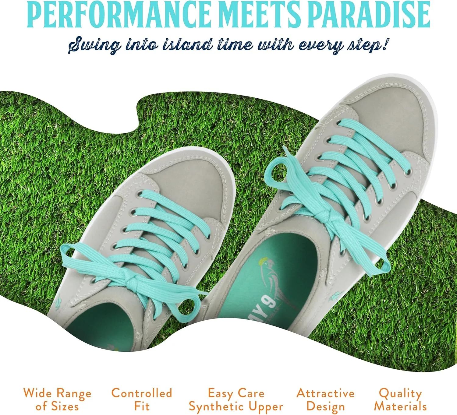 Margaritaville Golf Shoes, The Birdie, Spikeless Womens Golf Shoe, Ladies Golf Footwear with Rubber Toe Guard and Stability Heel Frame, Lace Up Athletic Shoe