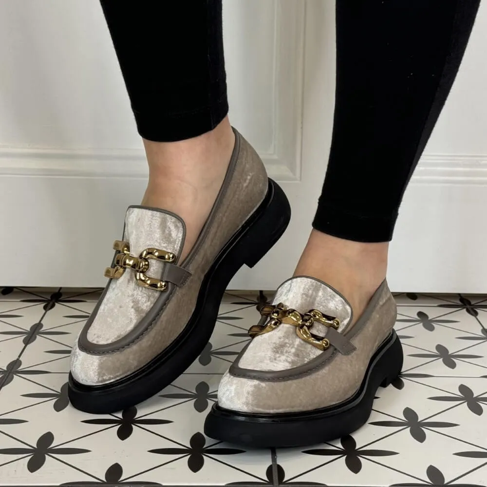 Marian 9102 Velvet Loafer-DESERT