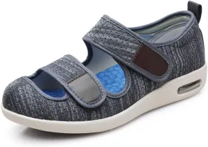 Mei MACLEOD Wide House Slipper Adjustable Strap Edema Shoes for Swollon Feet Diabetic Indoor Outdoor