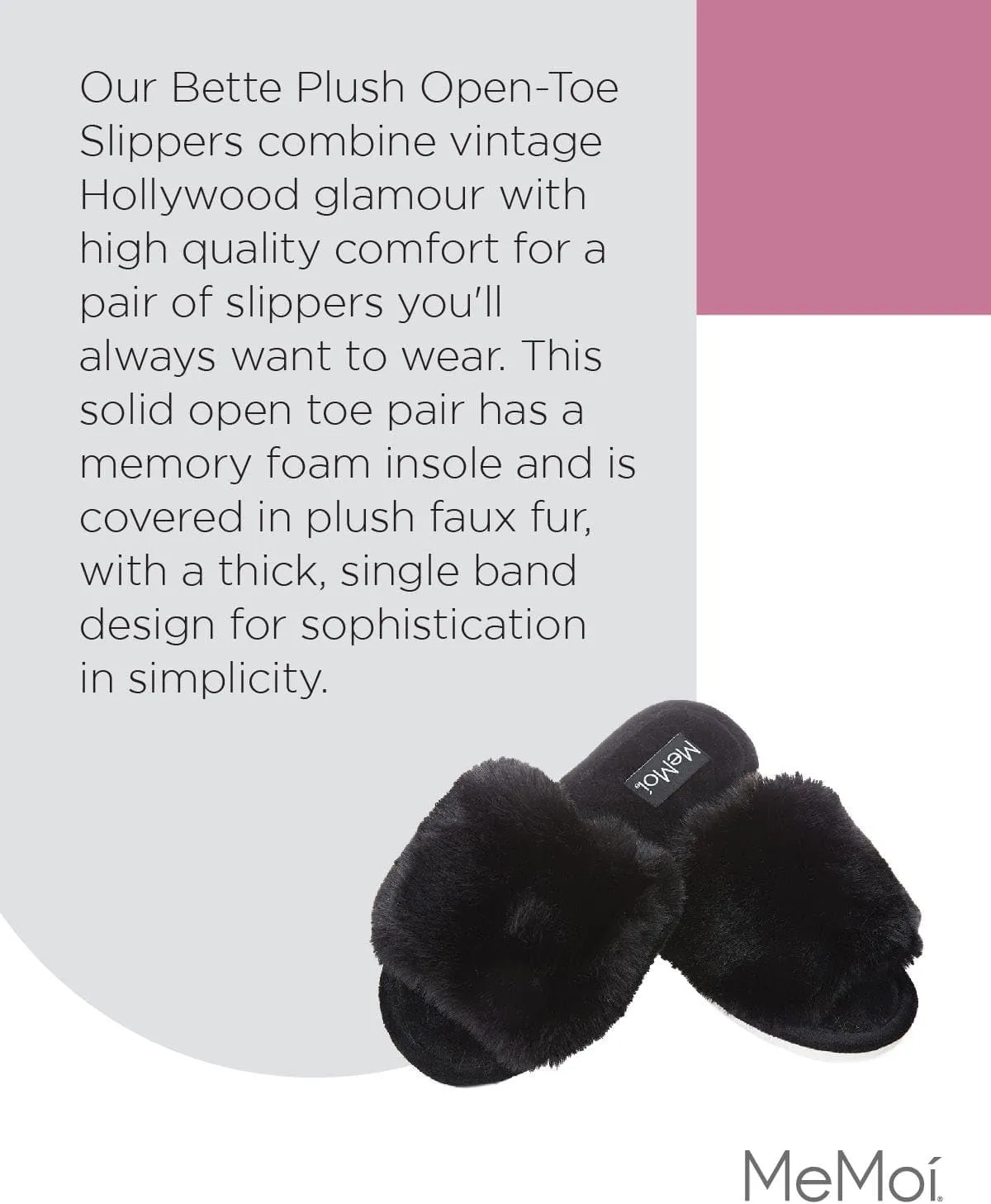 MeMoi The Bette Plush Open-Toe Slipper