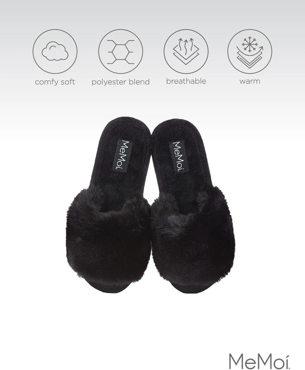 MeMoi The Bette Plush Open-Toe Slipper