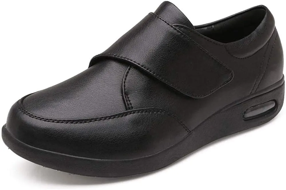 Memory Foam Air Cushion Elderly Shoes Edema Shoes, for Grandma Grandpa Elderly Walking Shoes, for Diabetic Arthritis Swollen Footwear,Black-36