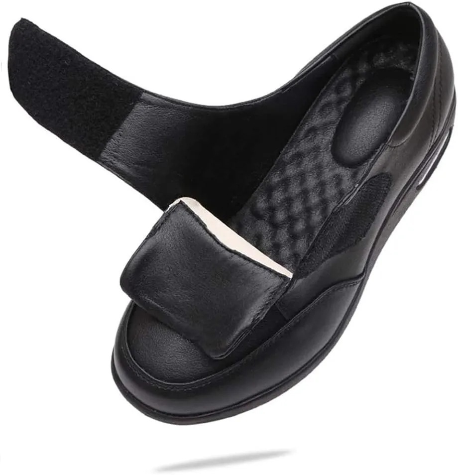 Memory Foam Air Cushion Elderly Shoes Edema Shoes, for Grandma Grandpa Elderly Walking Shoes, for Diabetic Arthritis Swollen Footwear,Black-36
