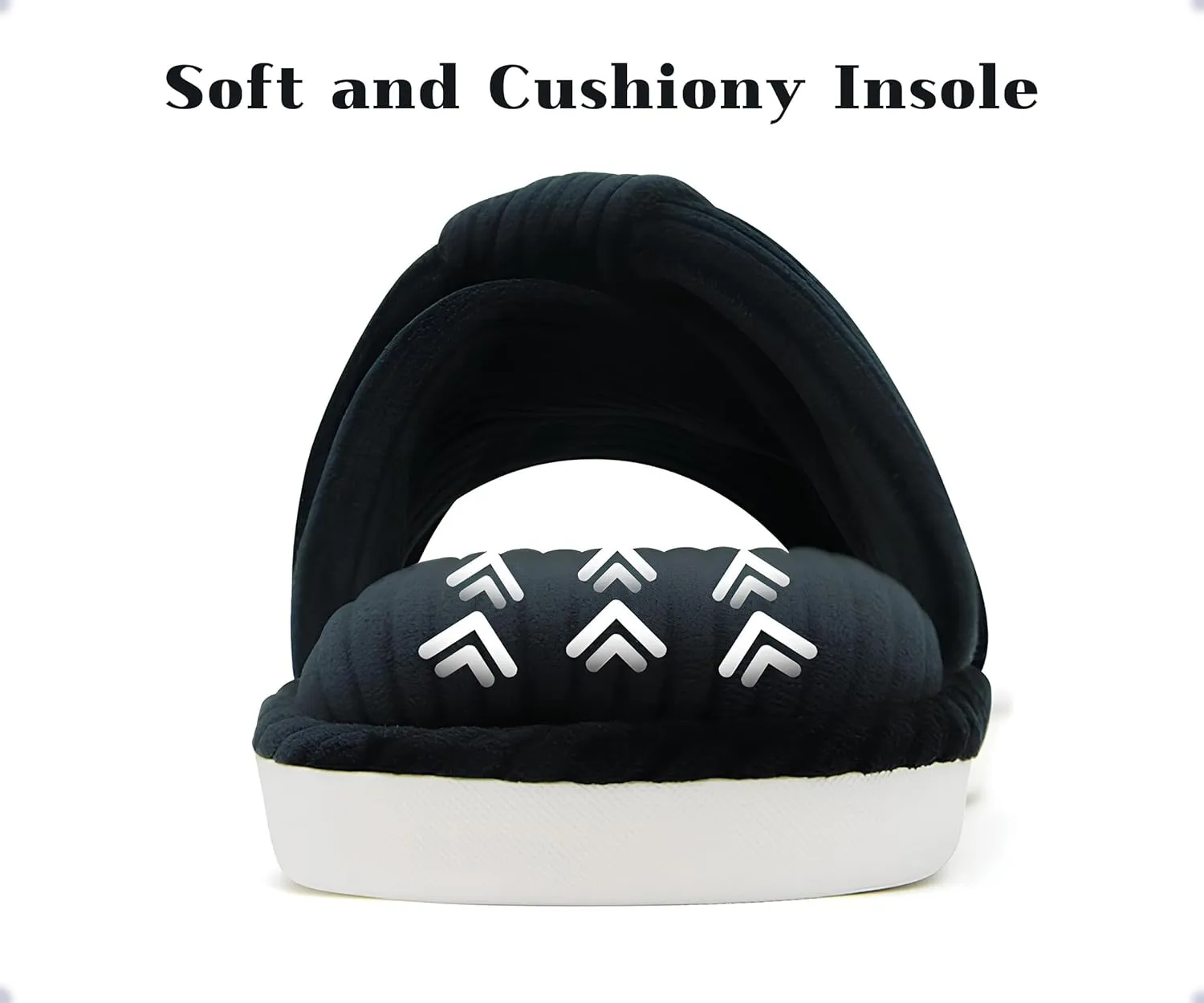 Memory Foam House Slippes for Woman, Comfy Open Toe Women's Bedroom House Shoes, Cross Band Slippers with Bow for Indoor and Outdoor, Gift for Women Ladies and Girls