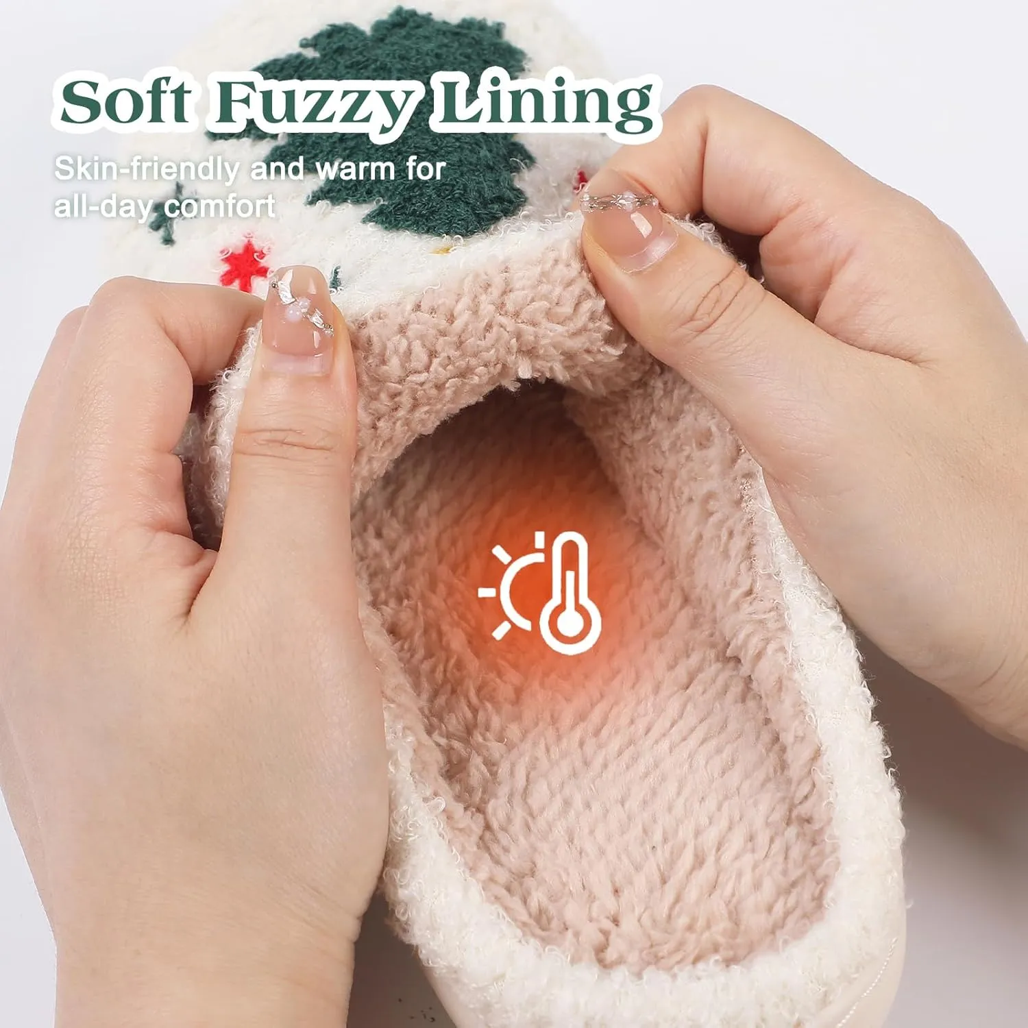Menore Christmas Reindeer Slippers for Womens Mens Plush Warm Santa Claus Slippers Fuzzy House Slippers Christmas Gifts For Girls Women Girlfriend