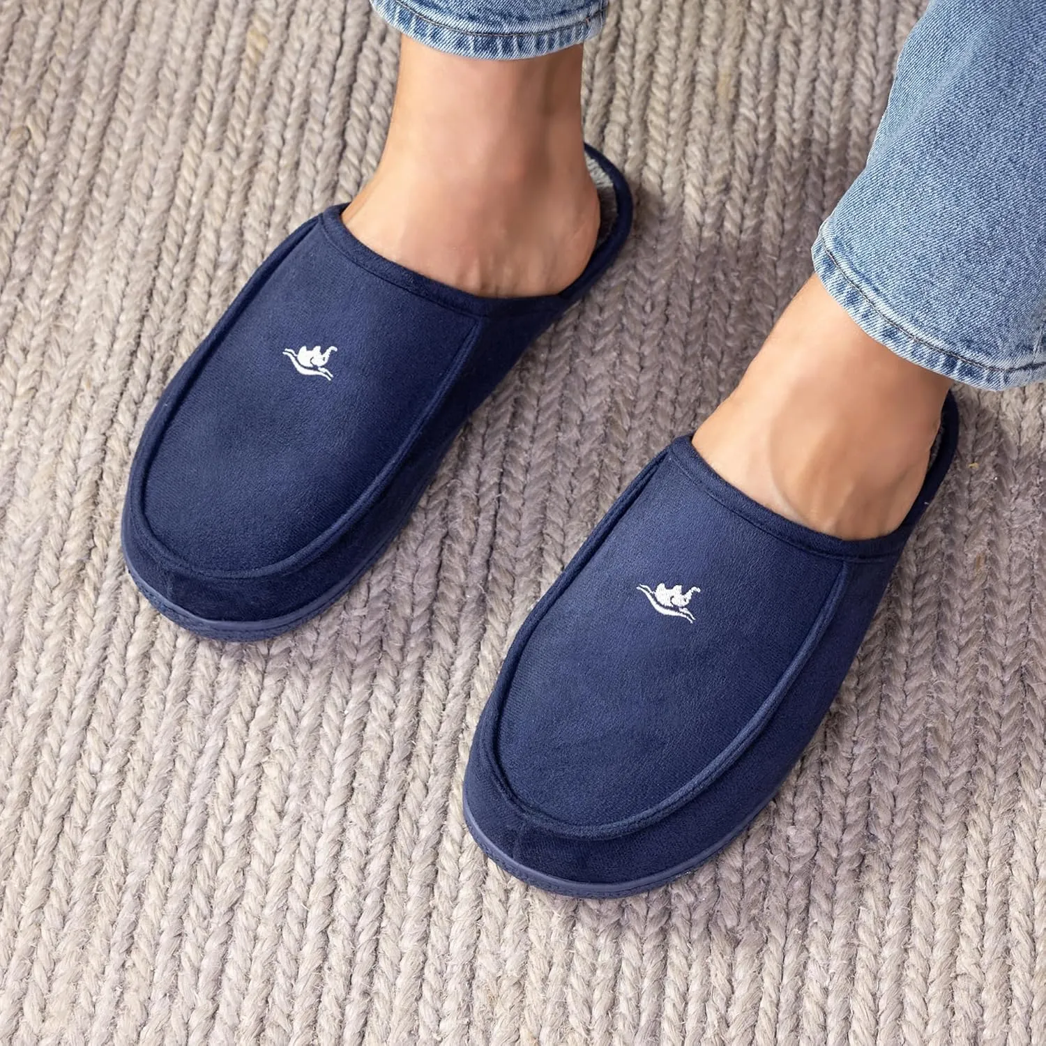 Men's 80D High Density Memory Foam House Slippers, Indoor Outdoor Slip On Clog House Shoes