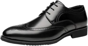 Men's Breathable Printed Waxed Lace-up Leather Shoes Low-top Soft Sole Non-Slip Comfortable Suitable for Daily Commuting Business Parties Weddings