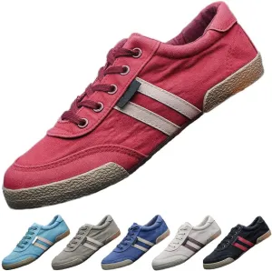 Men's Canvas Shoes All-Match Casual Breathable Fashion Sneakers Comfort Low-top Flat Walking Shoes Simple Soft Vintage Lace-up Casual Shoes