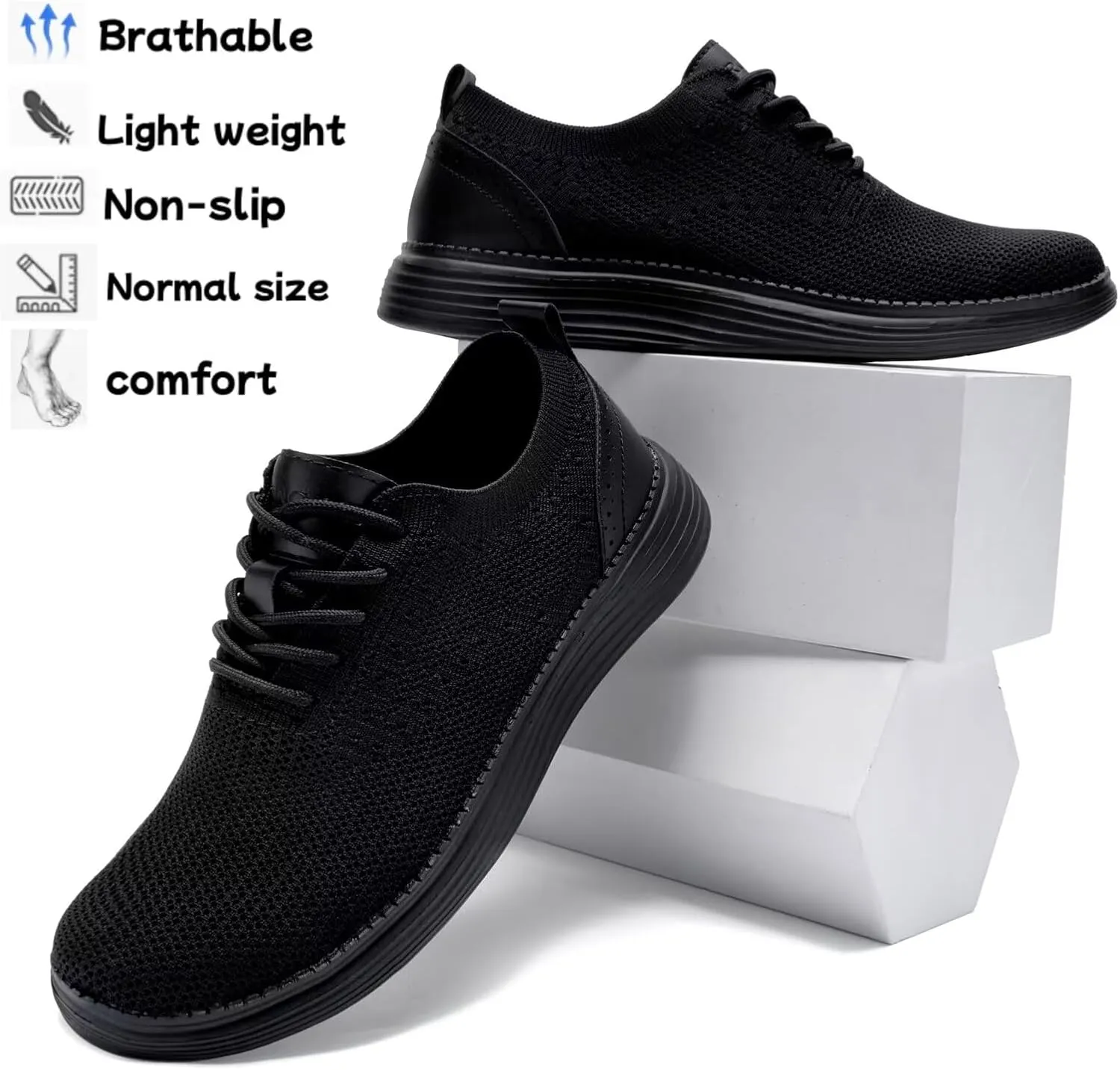 Men's Casual Dress Oxfords Shoes Mesh Lightweight Breathable Fashion Sneakers Business Walking Shoes