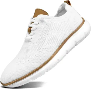 Men's Casual Fashion Sneakers Dress Oxfords Business Walking Shoes Mesh Work Comfortable Lightweight Soft Sole
