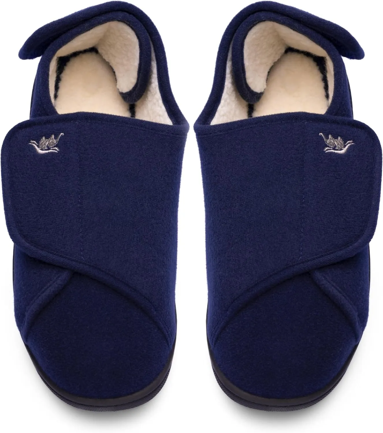 Mens Extra Wide Width Diabetic Slippers Memory Foam With Adjustable Soft Non-Slip Orthopedic House Shoes for Elderly Swollen Feet, Arthritis, Edema