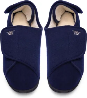 Mens Extra Wide Width Diabetic Slippers Memory Foam With Adjustable Soft Non-Slip Orthopedic House Shoes for Elderly Swollen Feet, Arthritis, Edema