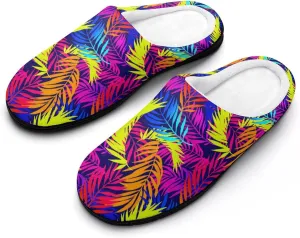 Mens House Slippers Women's Halloween Checkered Cotton Slippers Soft Clog Slippers Non-Slip Sole Indoor Outdoor Shoes