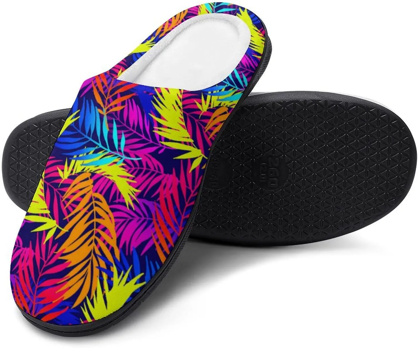 Mens House Slippers Women's Halloween Checkered Cotton Slippers Soft Clog Slippers Non-Slip Sole Indoor Outdoor Shoes