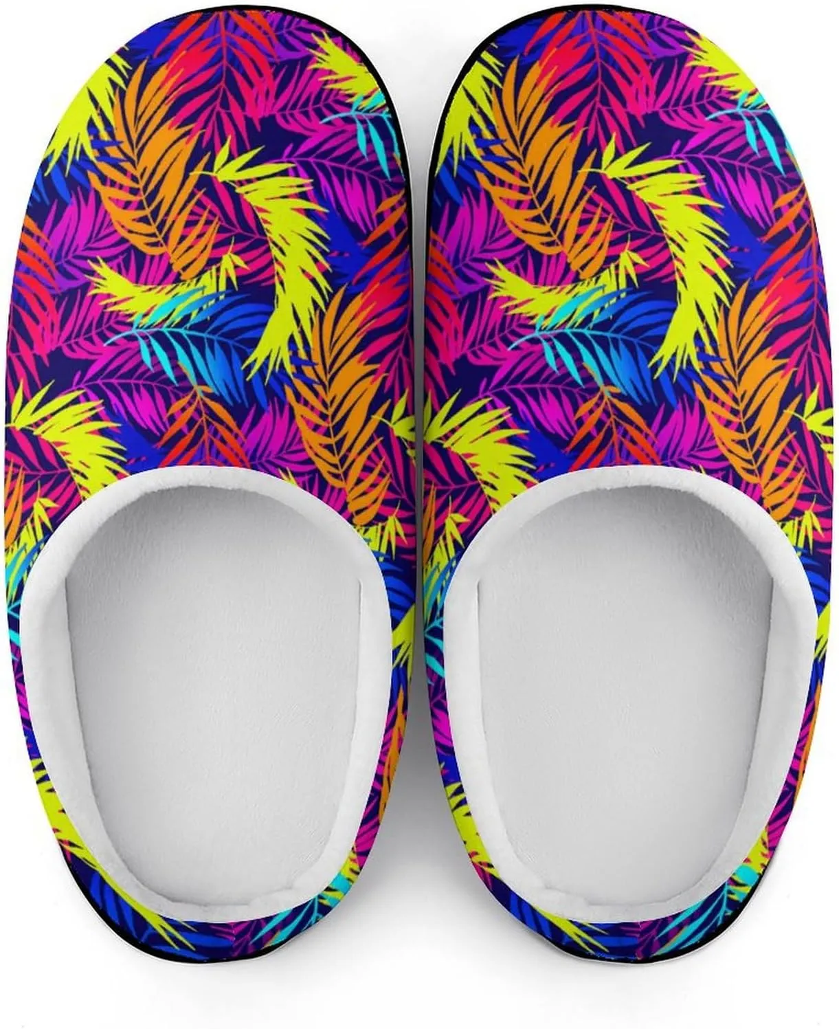 Mens House Slippers Women's Halloween Checkered Cotton Slippers Soft Clog Slippers Non-Slip Sole Indoor Outdoor Shoes