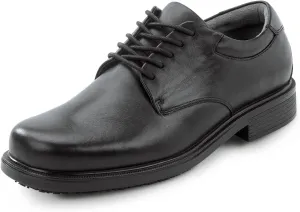 Men's, Huron, Black, Dress Style, MaxTrax Slip Resistant, Soft Toe Work Shoe (11.5 M)