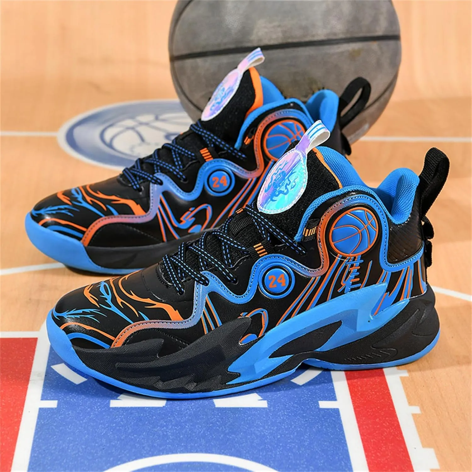 Mens Lace Up High Top Basketball Shoes Fashion Non Slip Outdoor Sneakers Soft Cushioning Sport Shoes for Running Tennis Athletic