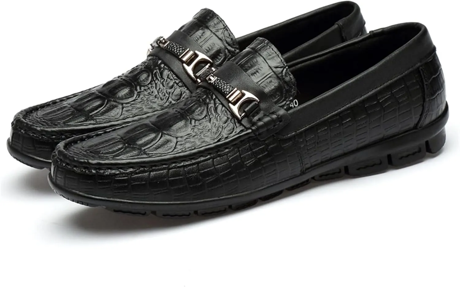 Men's Loafers Shoes Slip On Faux Crocodile Print Slip Resistant Driving Loafers Leather Flexible Comfortable Flat Heel Party Casual Slip-on