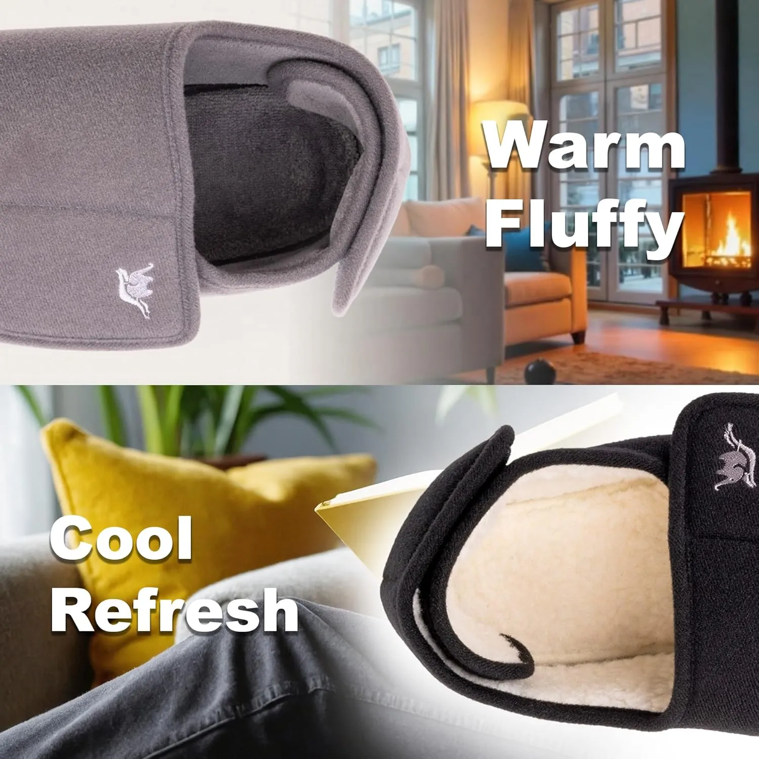 Men's Memory Foam Diabetic Slippers with Adjustable Closure, Extra Wide Comfy Warm Plush Fleece Arthritis Edema Swollen Diabetic House Shoes Machine Washable with Anti Slip Sole