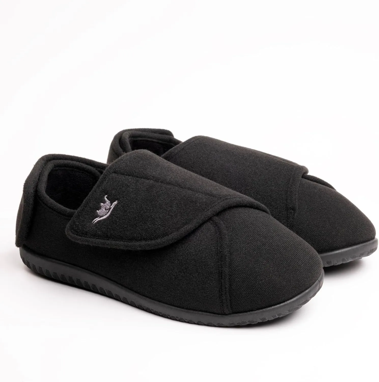 Men's Memory Foam Diabetic Slippers with Adjustable Closure, Extra Wide Comfy Warm Plush Fleece Arthritis Edema Swollen Diabetic House Shoes Machine Washable with Anti Slip Sole