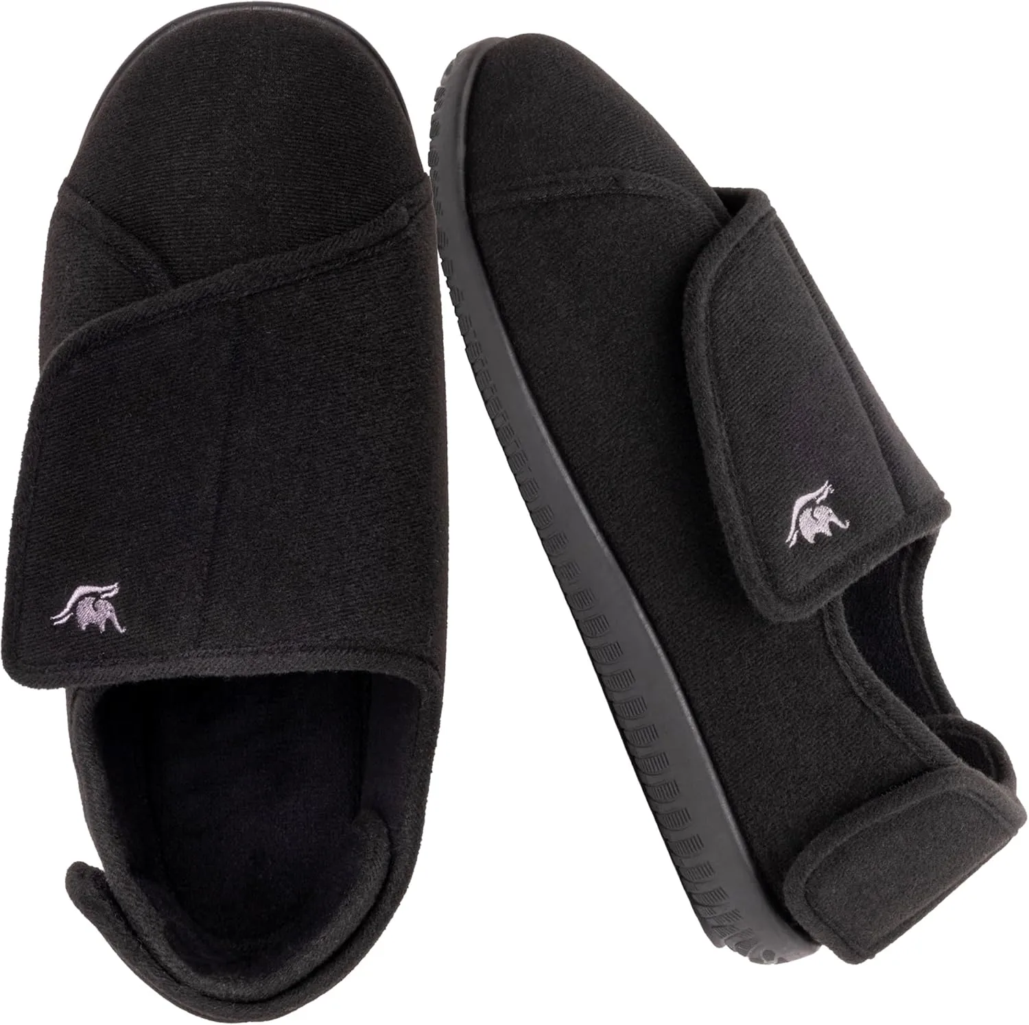 Men's Memory Foam Diabetic Slippers with Adjustable Closure, Extra Wide Comfy Warm Plush Fleece Arthritis Edema Swollen Diabetic House Shoes Machine Washable with Anti Slip Sole