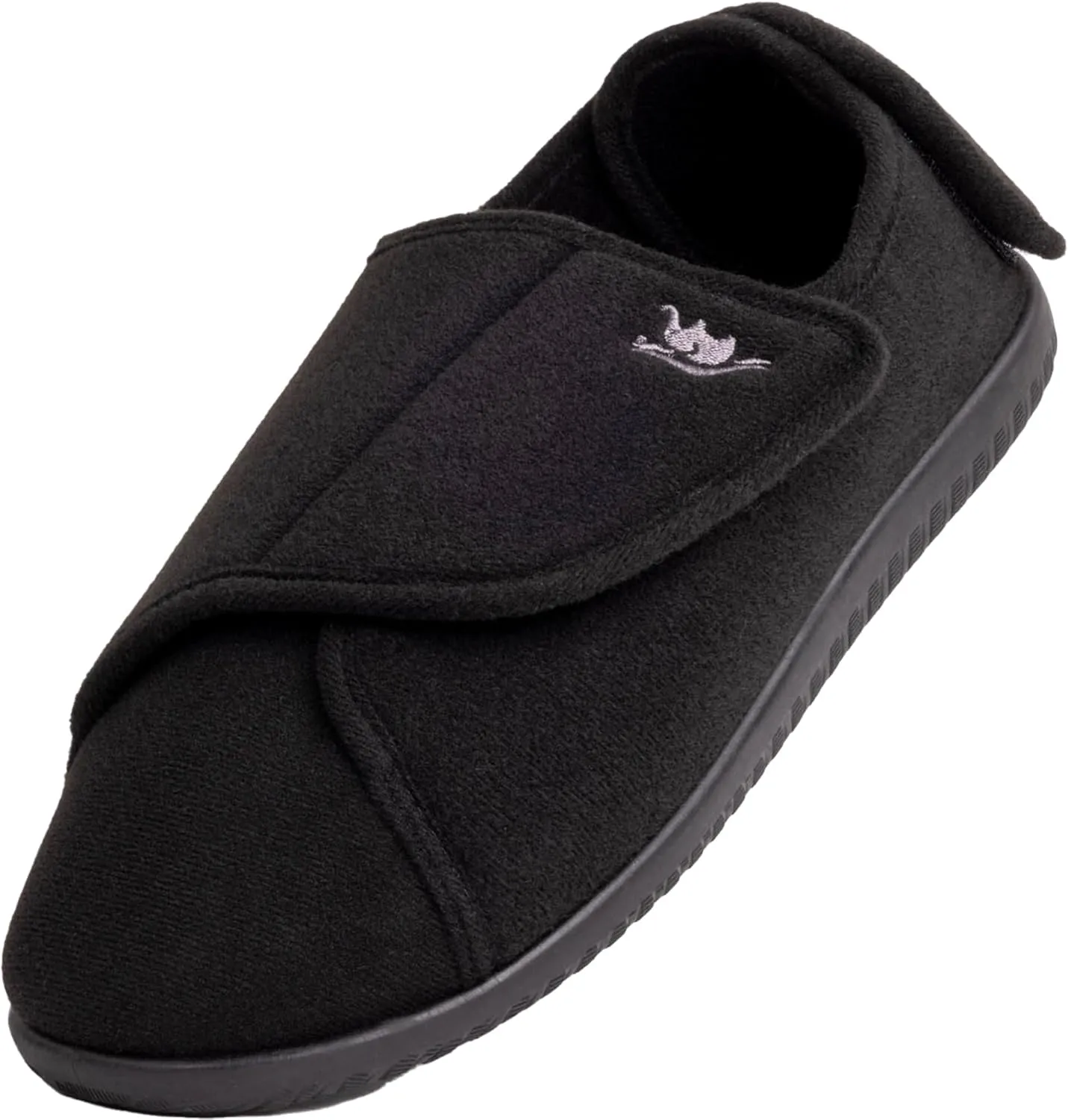 Men's Memory Foam Diabetic Slippers with Adjustable Closure, Extra Wide Comfy Warm Plush Fleece Arthritis Edema Swollen Diabetic House Shoes Machine Washable with Anti Slip Sole