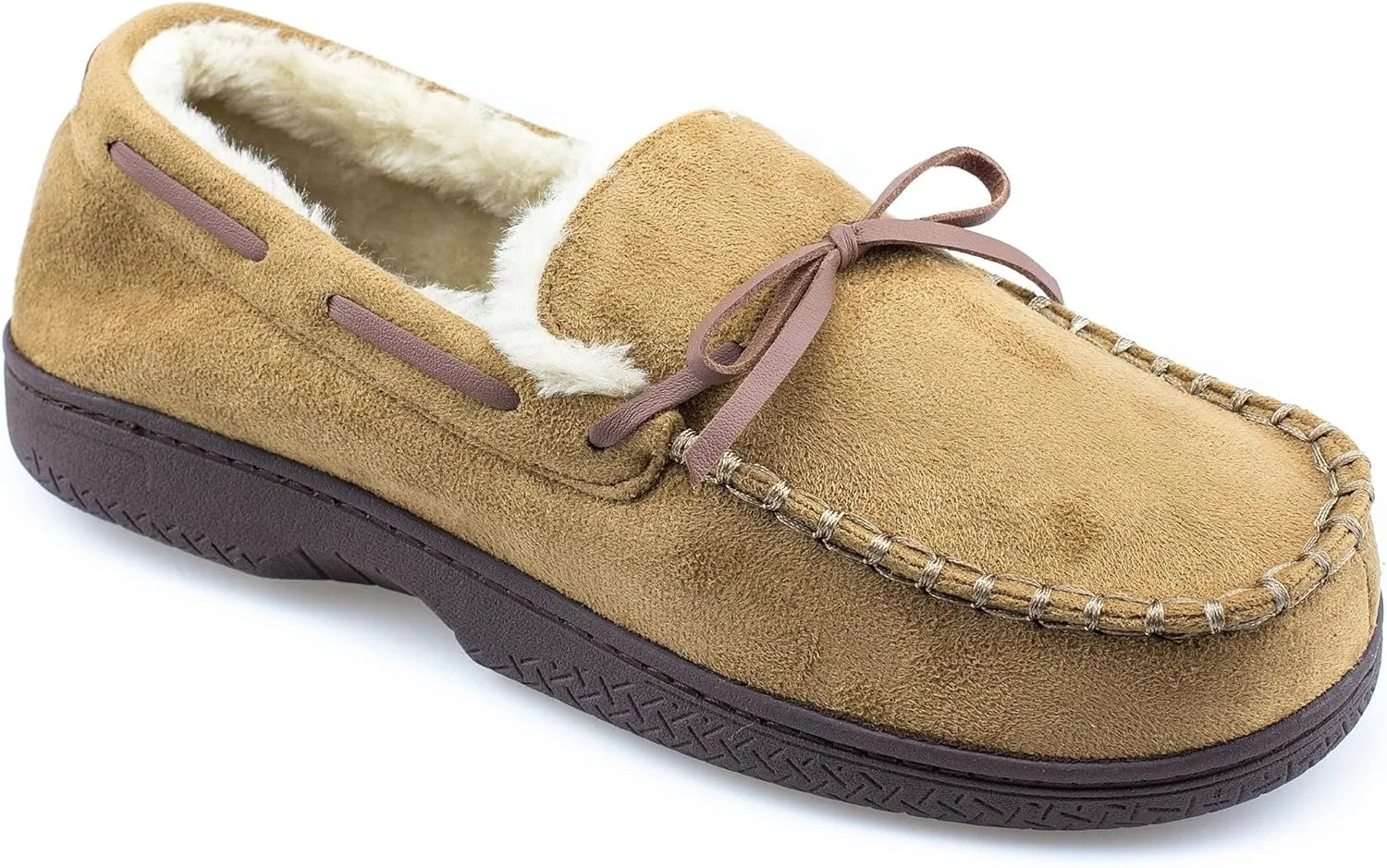 Mens Moccasins for Men - Micro Suede Upper with Soft Plush Lining - Indoor/Outdoor Durable Comfortable Slip On House Slippers for Men