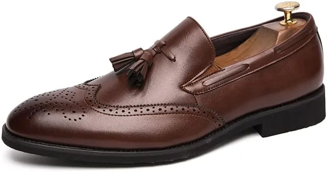 Men's Penny Loafers Tassels Casual Slip-On Shoes and Weeding Dress Shoes for Men