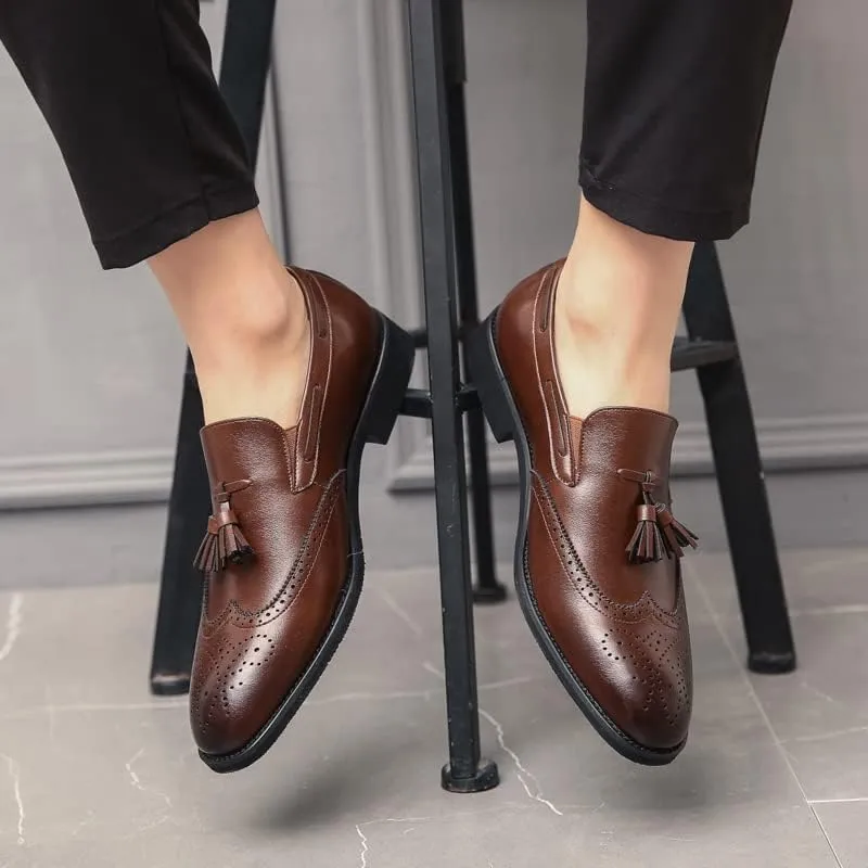 Men's Penny Loafers Tassels Casual Slip-On Shoes and Weeding Dress Shoes for Men