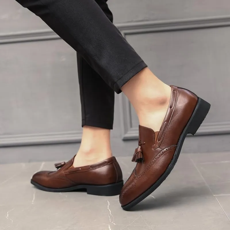 Men's Penny Loafers Tassels Casual Slip-On Shoes and Weeding Dress Shoes for Men