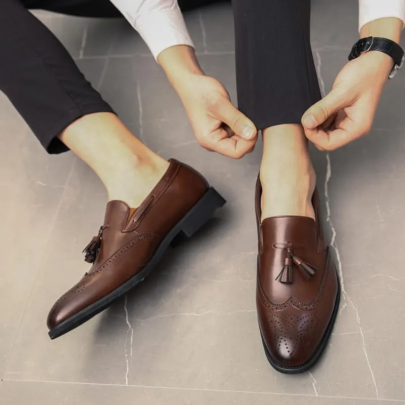 Men's Penny Loafers Tassels Casual Slip-On Shoes and Weeding Dress Shoes for Men